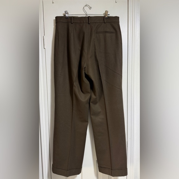 Ralph Lauren 100% Lambswool Trousers Brown Pants Women Career slacks size 16 - Picture 3 of 7
